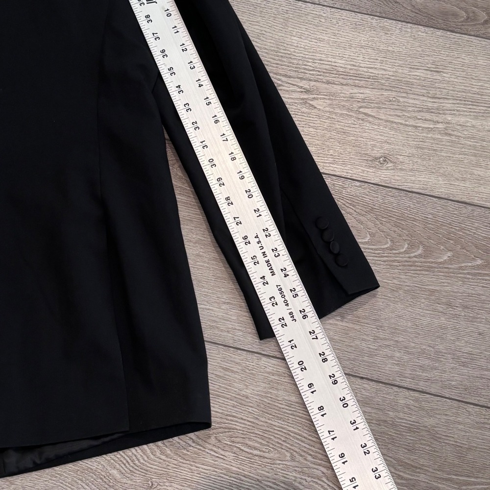 Nordstrom Rack Tuxedo Blazer Mens 48L Black Trim Fit Satin Lapel Formal Jacket - Picture 7 of 9
